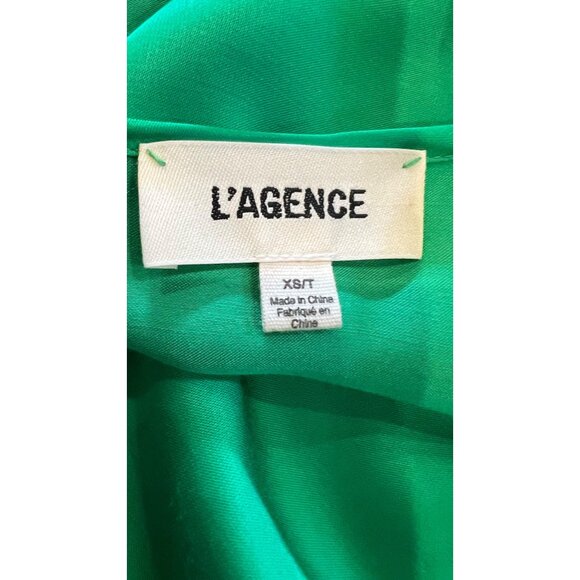 L'AGENCE GREEN LORRAINE TRAPEZE DRESS size XS NWOT - Picture 6 of 7